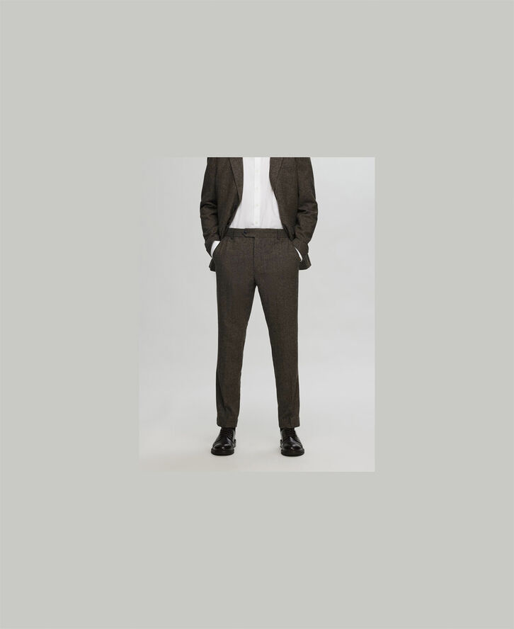 Selected Homme SLHSLIM-REED WOOL TRS NOOS Brownie/structure