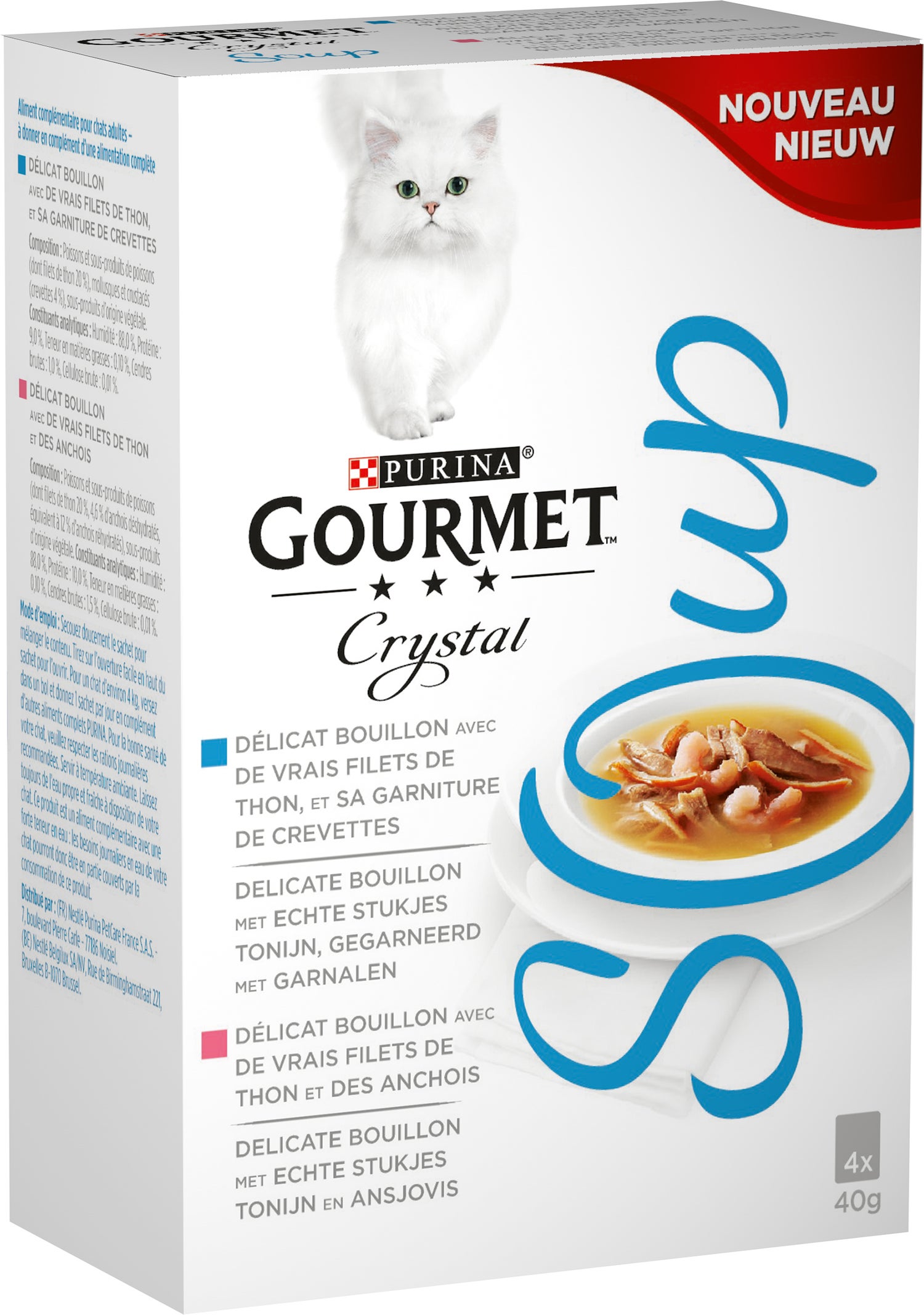 Gourmet kattensnack Crystal Soup vis 40 g 4 stuks
