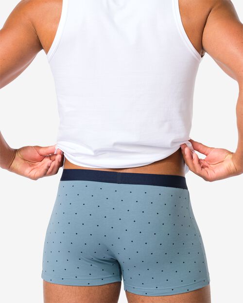 3 boxers homme modèle court coton stretch bleu foncé