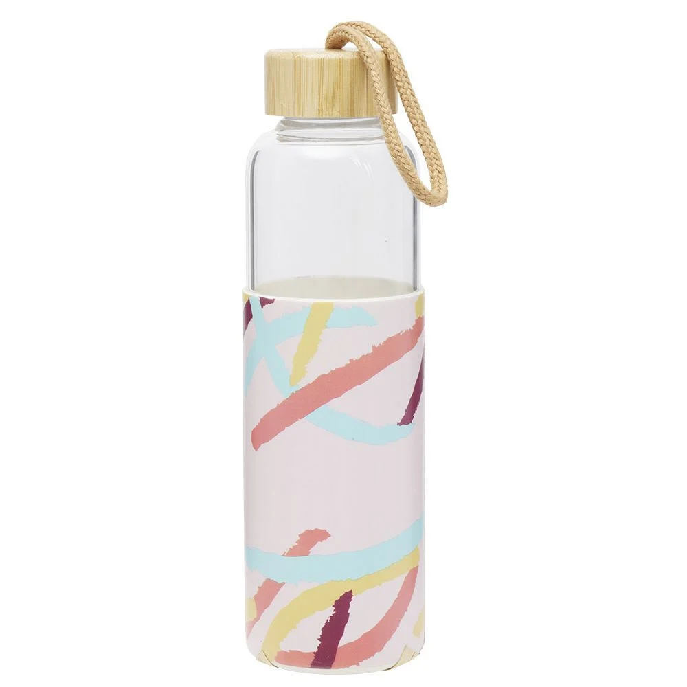 Bouteille en verre avec étui silicone antidérapant 550ml Ø6,6xH24cm
