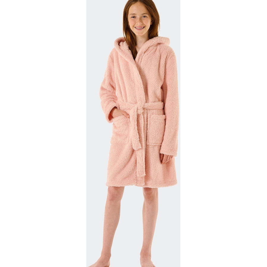 Schiesser Bademantel Teddy Fleece rosé