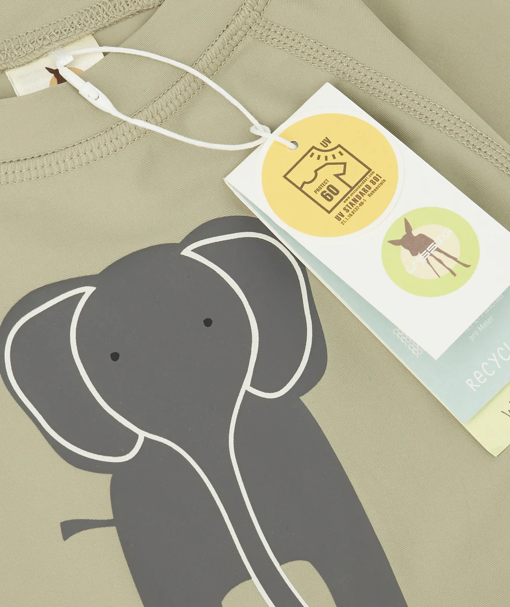 LASSIGT-SHIRT VERT ÉLEPHANT ANTI-UV BÉBÉ