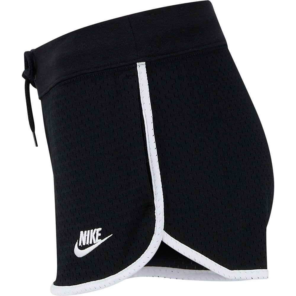 Nike Sportswear Heritage Mesh Trainingsshorts Damen schwarz weiß
