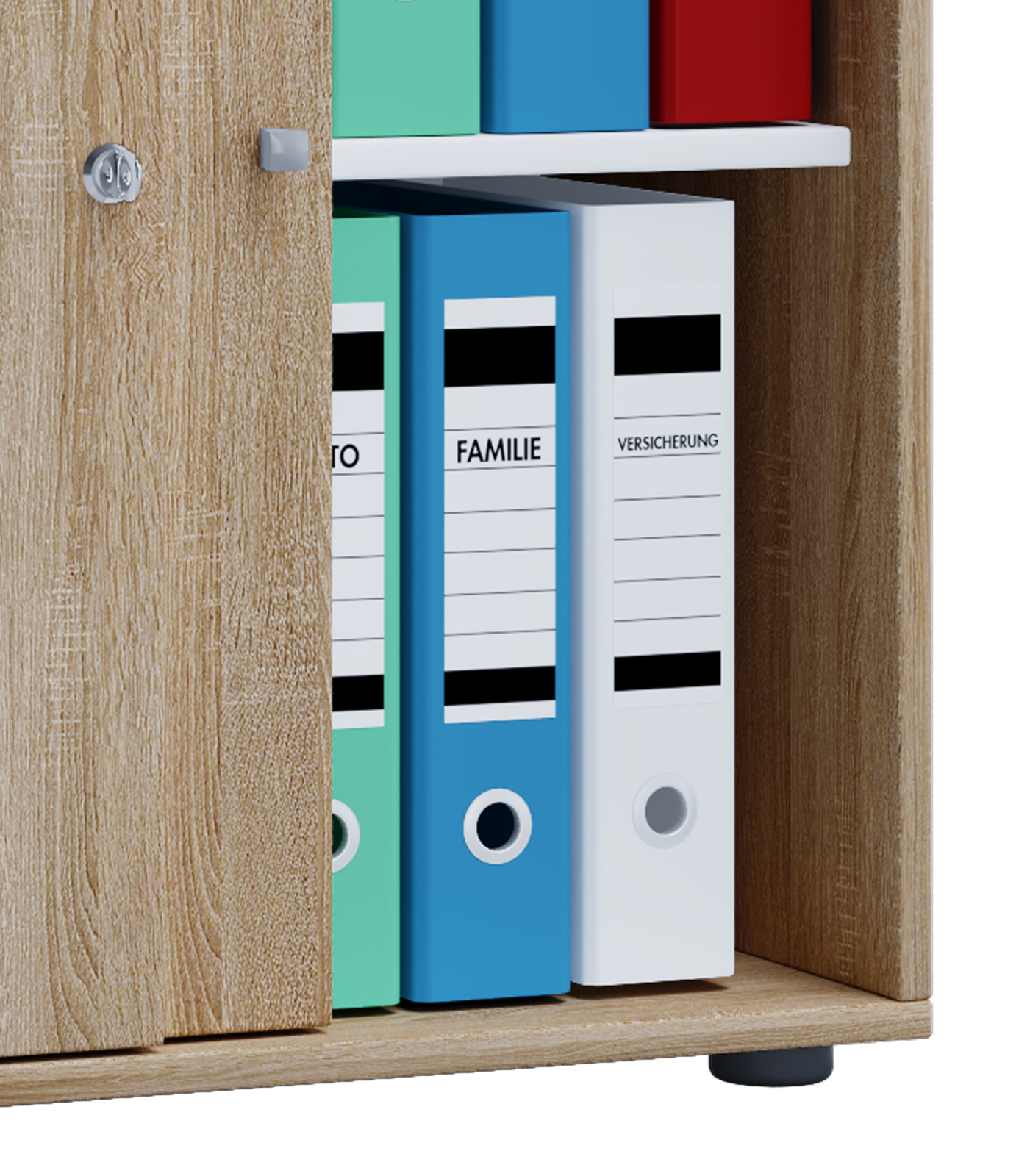 Büroschrank LONA L - Sonoma Eiche - 2 Schiebetüren
