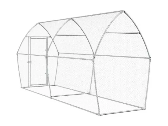 Cage pour poules argenté 400x105x182 cm acier galvanisé