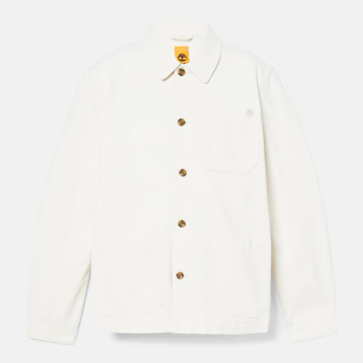 Veste en toile délavée Chore pour homme en blanc