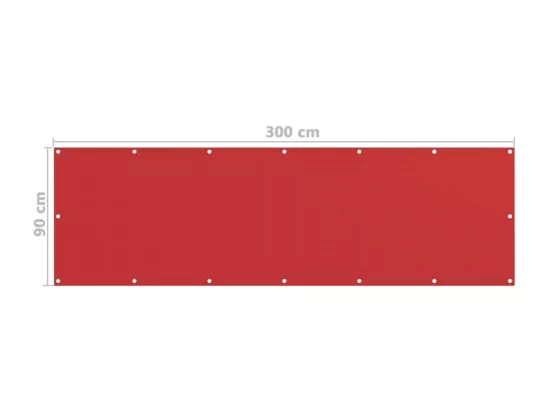 Écran de balcon Rouge 90x300 cm PEHD