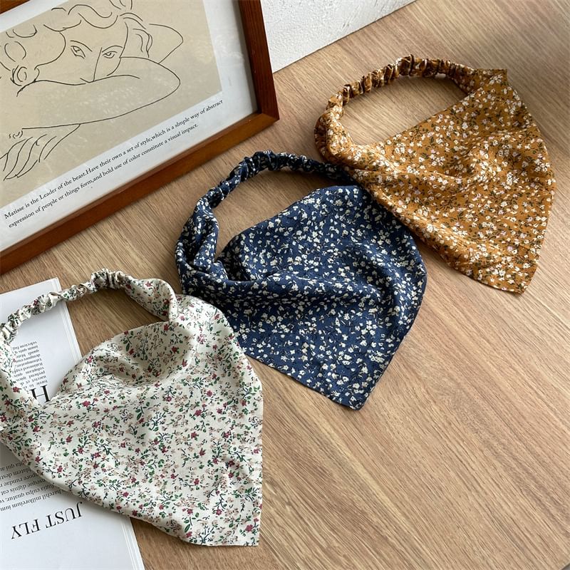 enthice - Bandana hoofdband met bloemenprint
