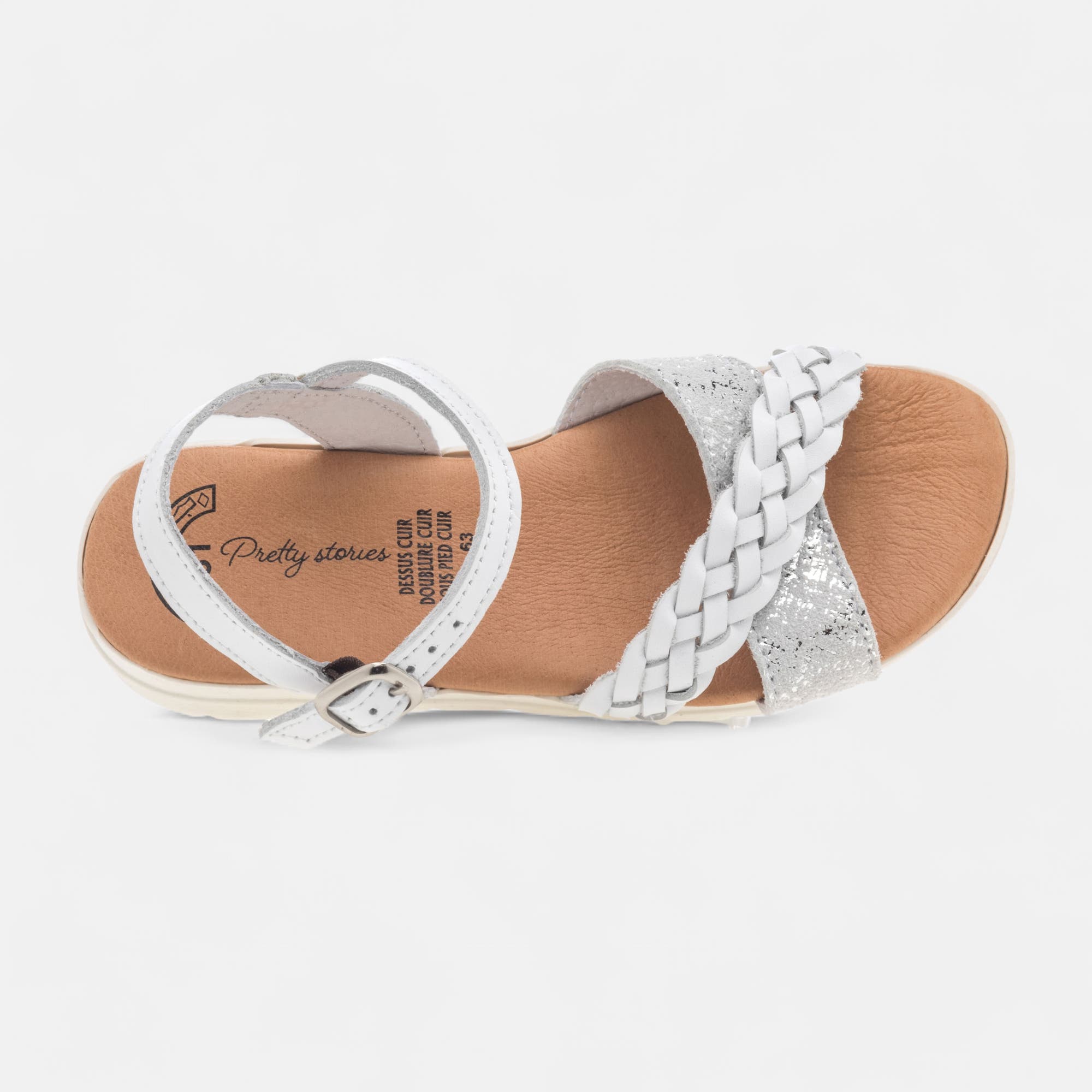 Sandales Fille en cuir blanc