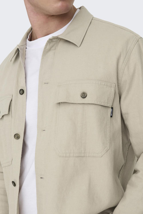 Only & Sons beige heren overhemd