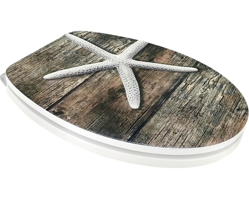 form&style toiletzitting MDF Sculptuur Seastar met soft-close mechanisme en eenvoudig afneembaar