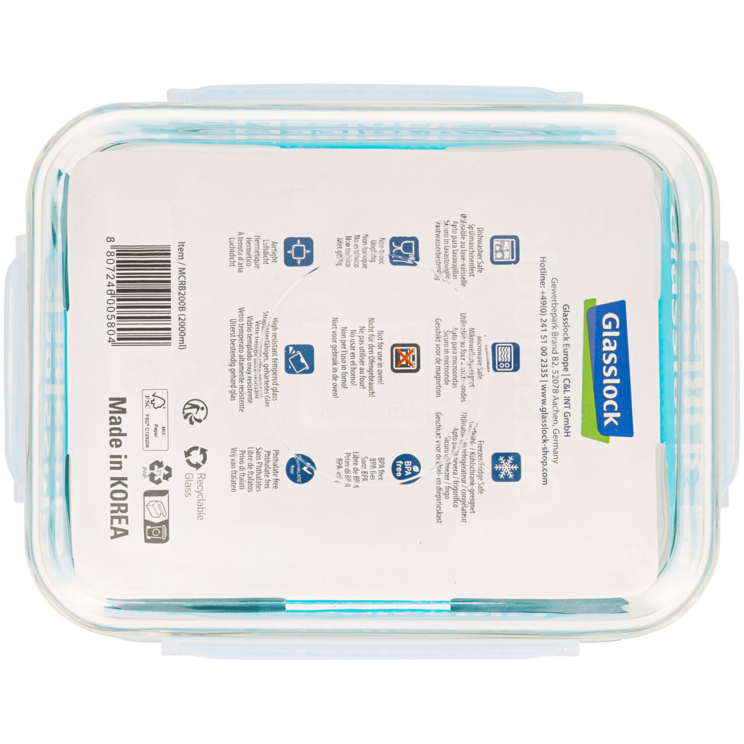 Glasslock Frischhaltedose 2000ml