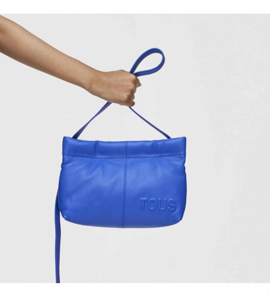 Bolsa de ombro Tous T Dolsa em couro azul elétrico
