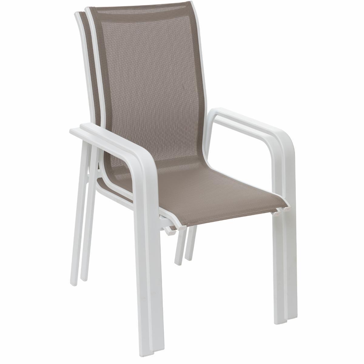 FAUTEUIL ESSIO DOSSIER HAUT NOISETTE BLANC