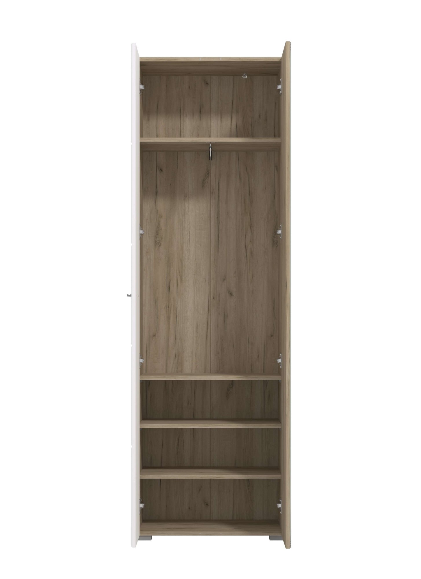 Home affaire Garderobenschrank »Beny Kleiderschrank, Stauraumschrank, Flurschrank, Höhe 193 cm« Hochglanzfronten, Spiegeltür, Breite 60 cm, ausziehbare Kleiderstange