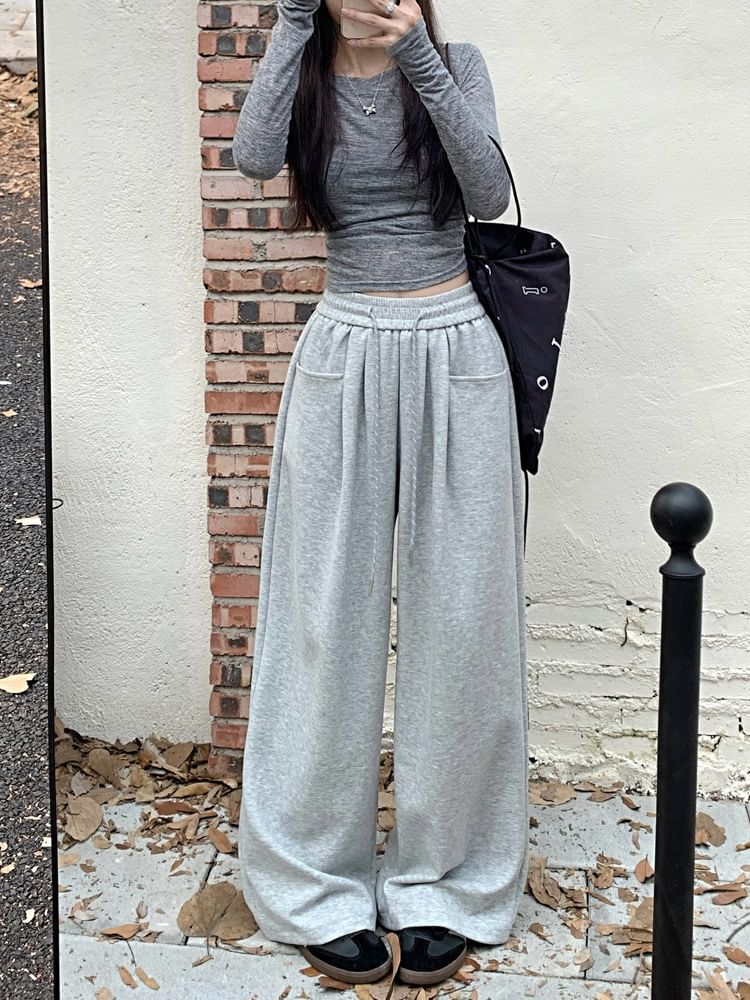 Essere - Wijde joggingbroek met trekkoord in de taille