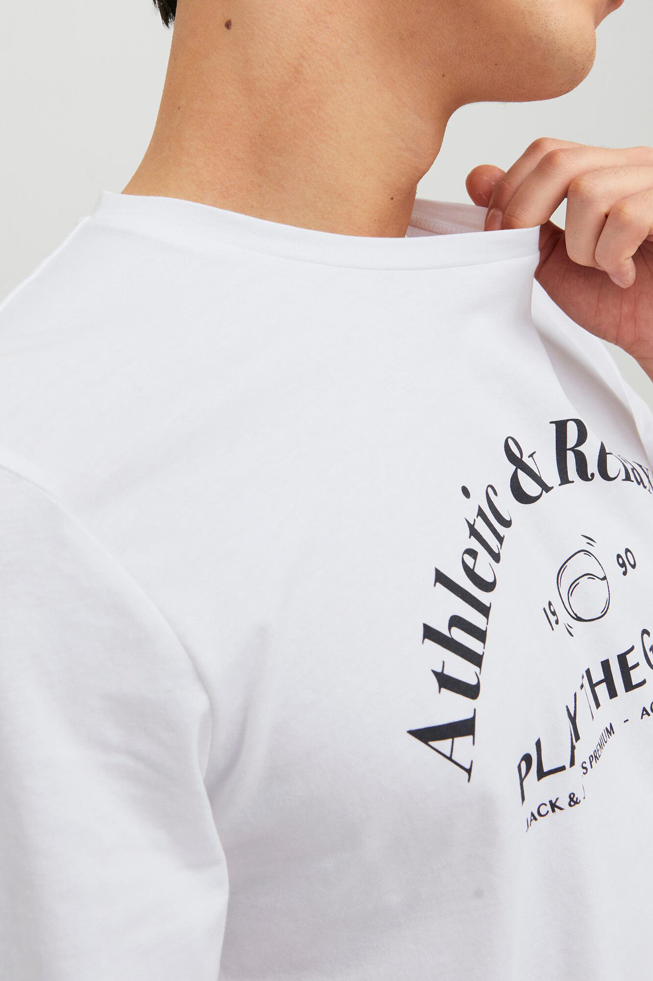 Camiseta de algodão com logo - Branca