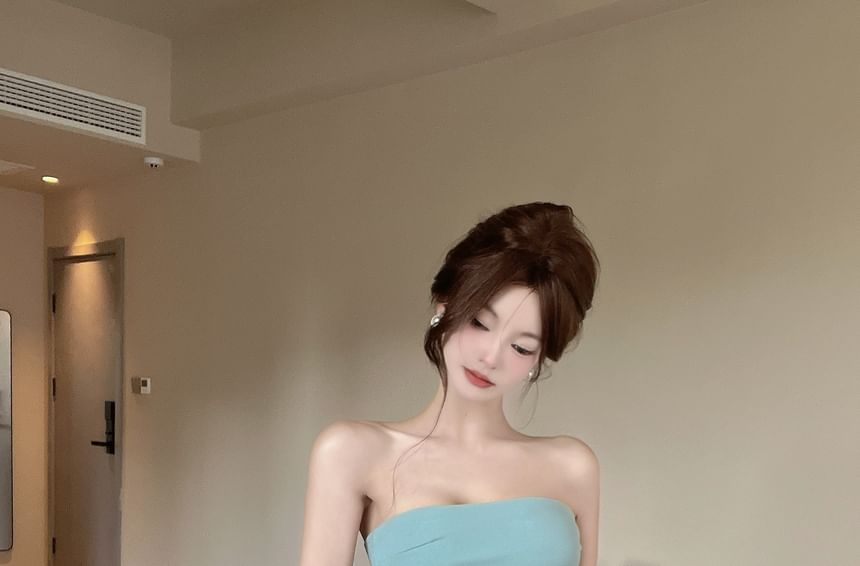 Dinse - Strapless effen mini bodyconjurk