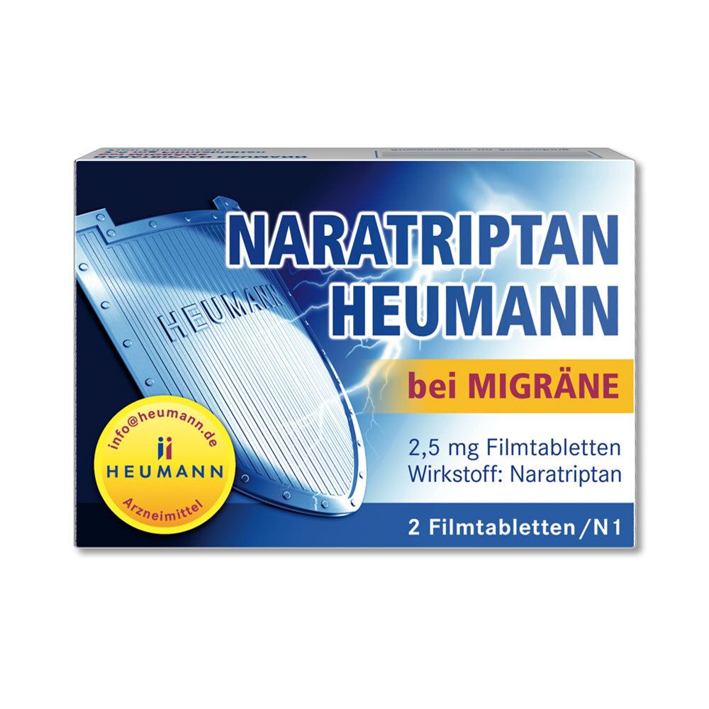 Naratriptan HEUMANN bei Migräne 2,5 mg Filmtabletten