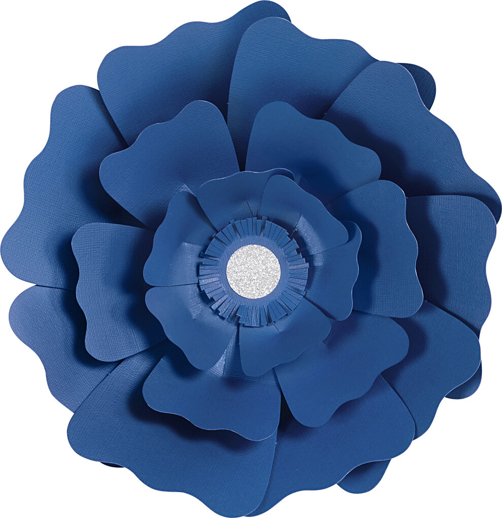 Papirblomster - Ø 15+25 CM - 230 G - Blå - 2 Stk