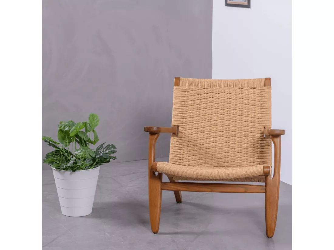 Fauteuil Nordic avec accoudoirs en bois de noyer - Liam - Noyer