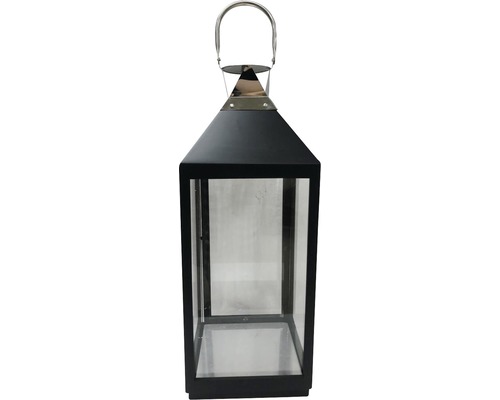 Houten lantaarn, zwart, 25 x 25 x 68 cm