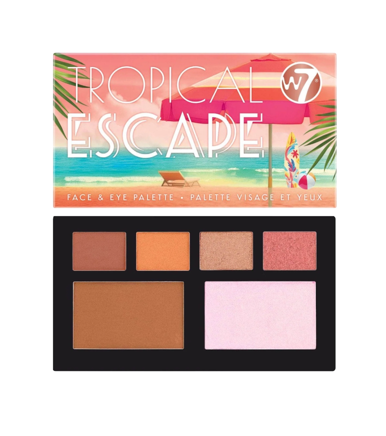 W7 - Paleta de Sombras e Rosto Tropical Escape - Medium-Deep