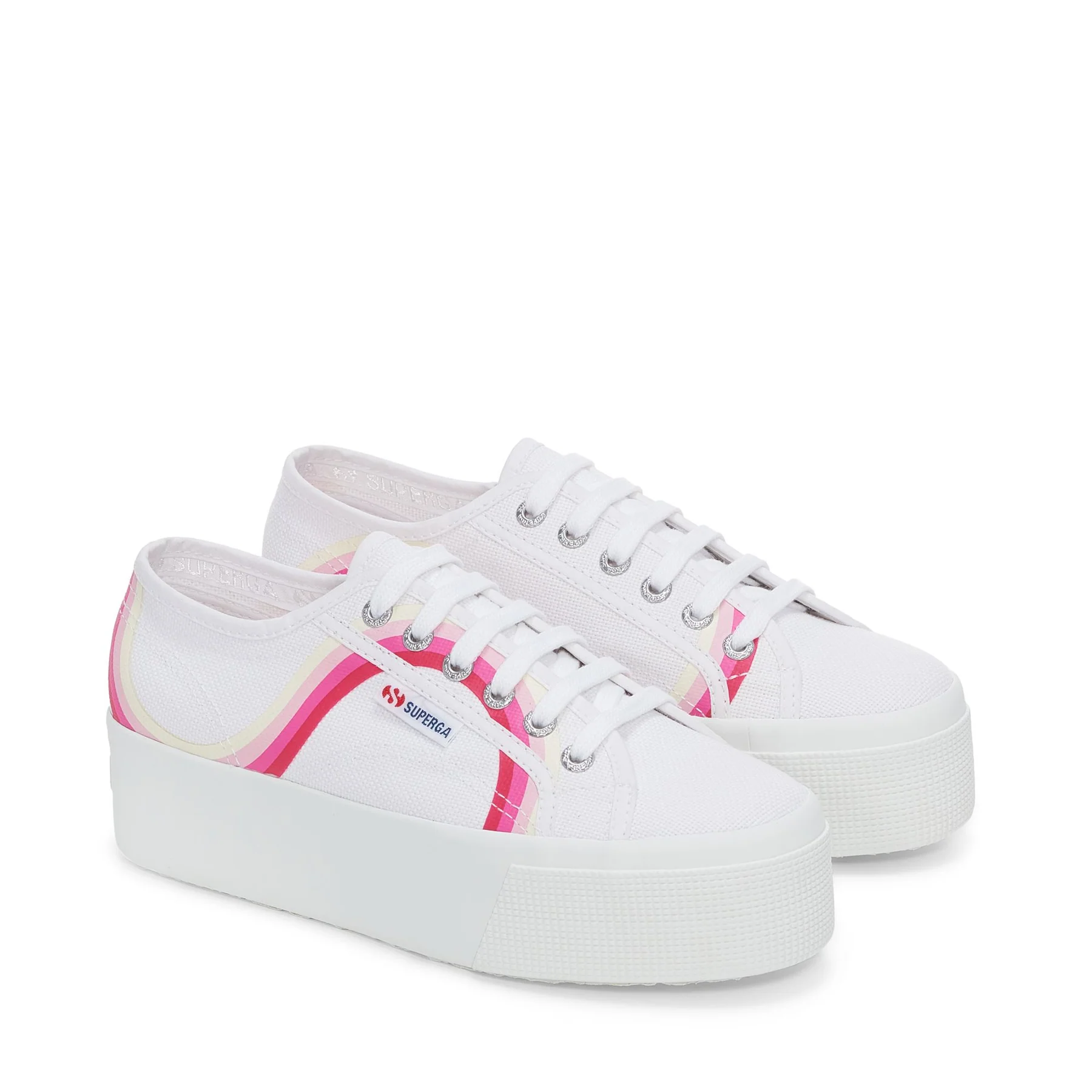 2790 ROUND STRIPES-WHITE-SHADED PINK