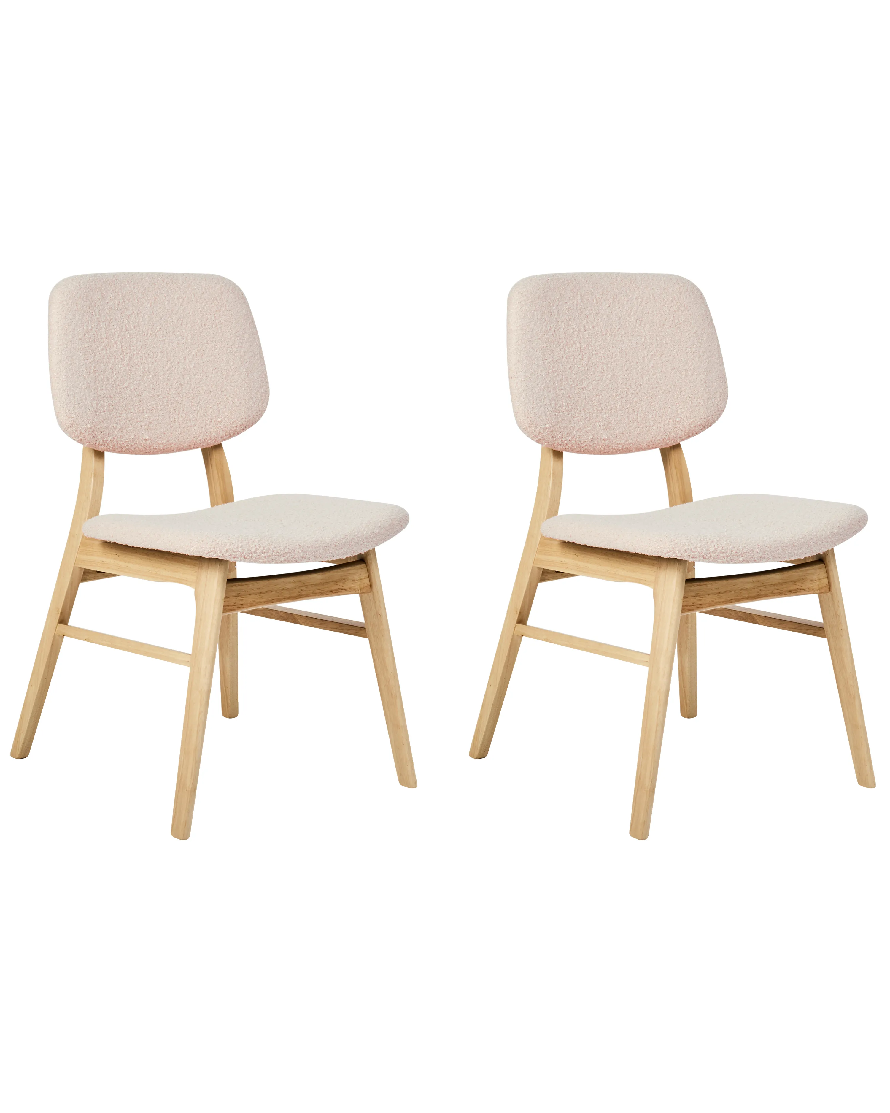 Set van 2 eetkamerstoelen ELAINE Hout Lichtbruin/beige