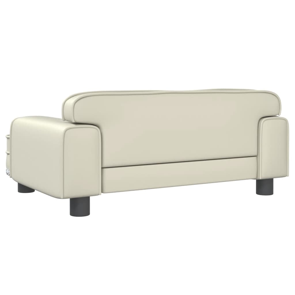Cama para cães em couro sintético creme vidaXL, 70x45x30 cm