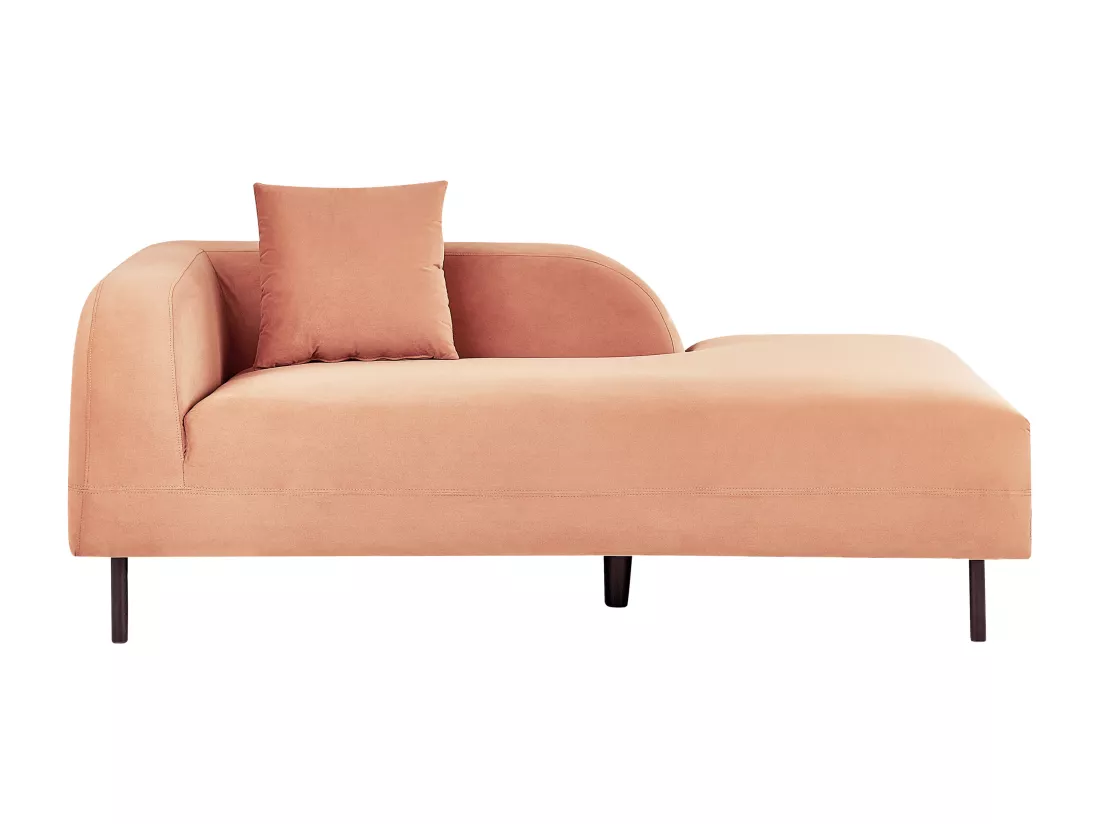 Chaise longue côté droite rose pêche LE CRAU
