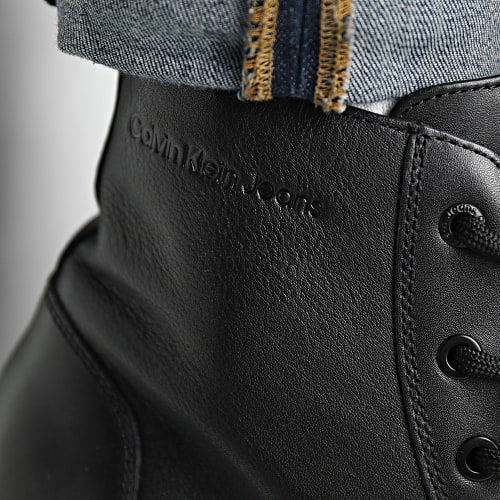 Boots Eva Mid Laceup Leather 0861 Triple Black