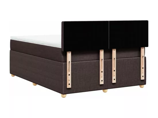 Sommier à lattes de lit avec matelas Marron foncé 160x200 cm