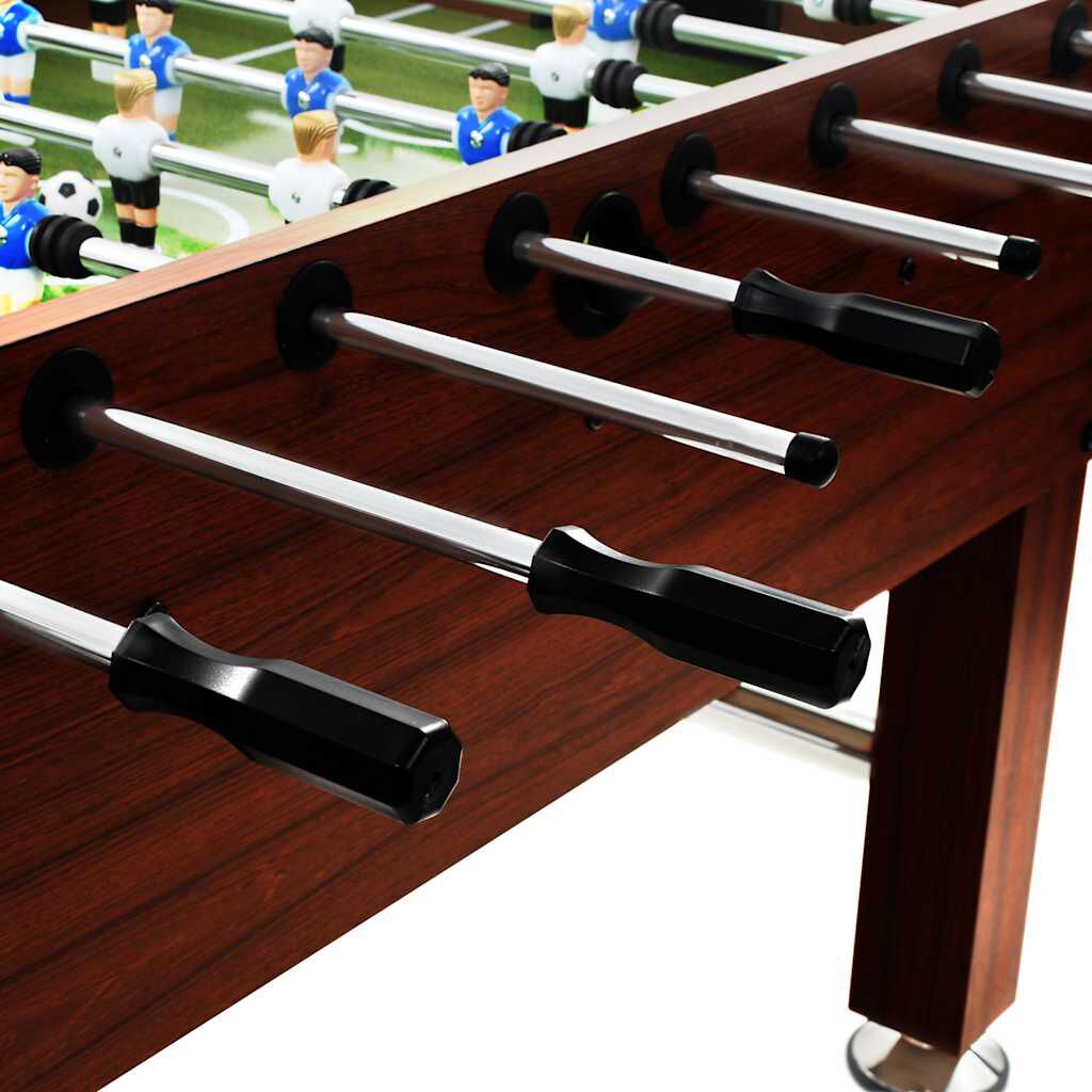 vidaXL Tafelvoetbaltafel, staal, 60 kg, 140x74,5x87,5 cm, bruin