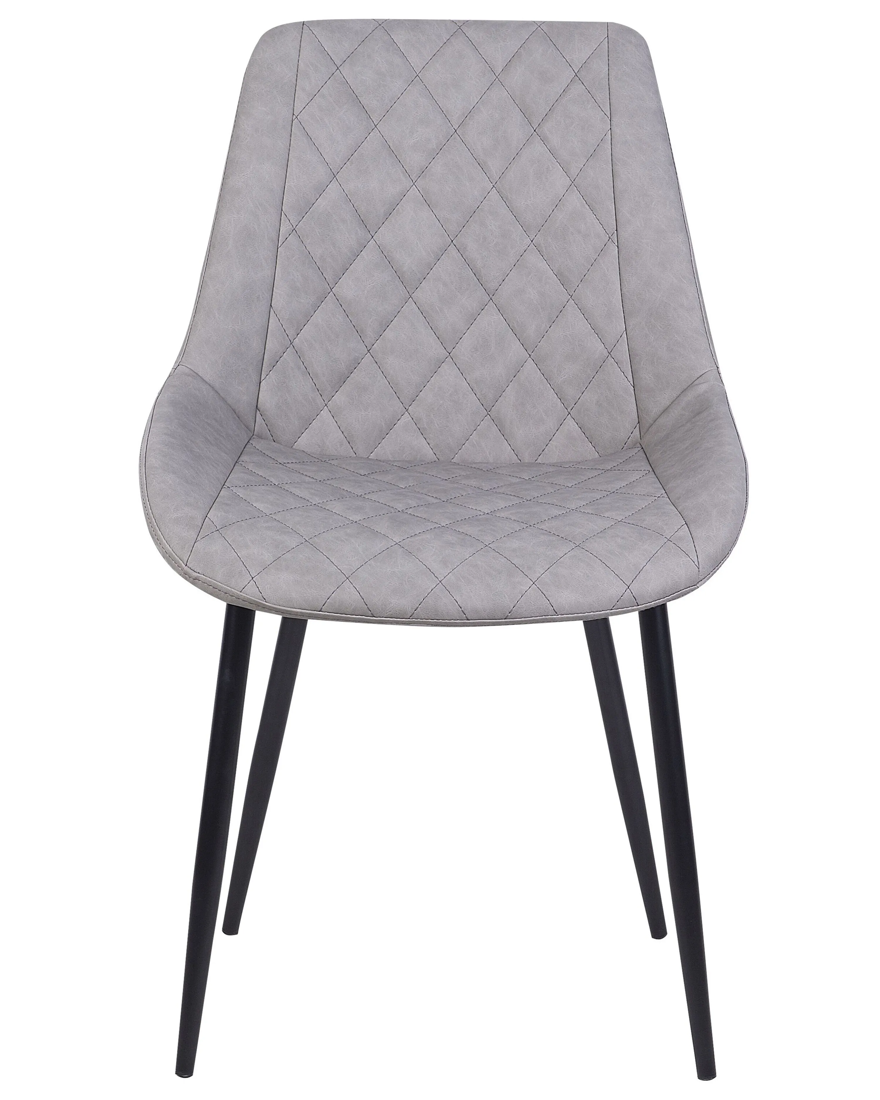 Set van 2 eetkamerstoelen MARIBEL Kunstleer Lichtgrijs