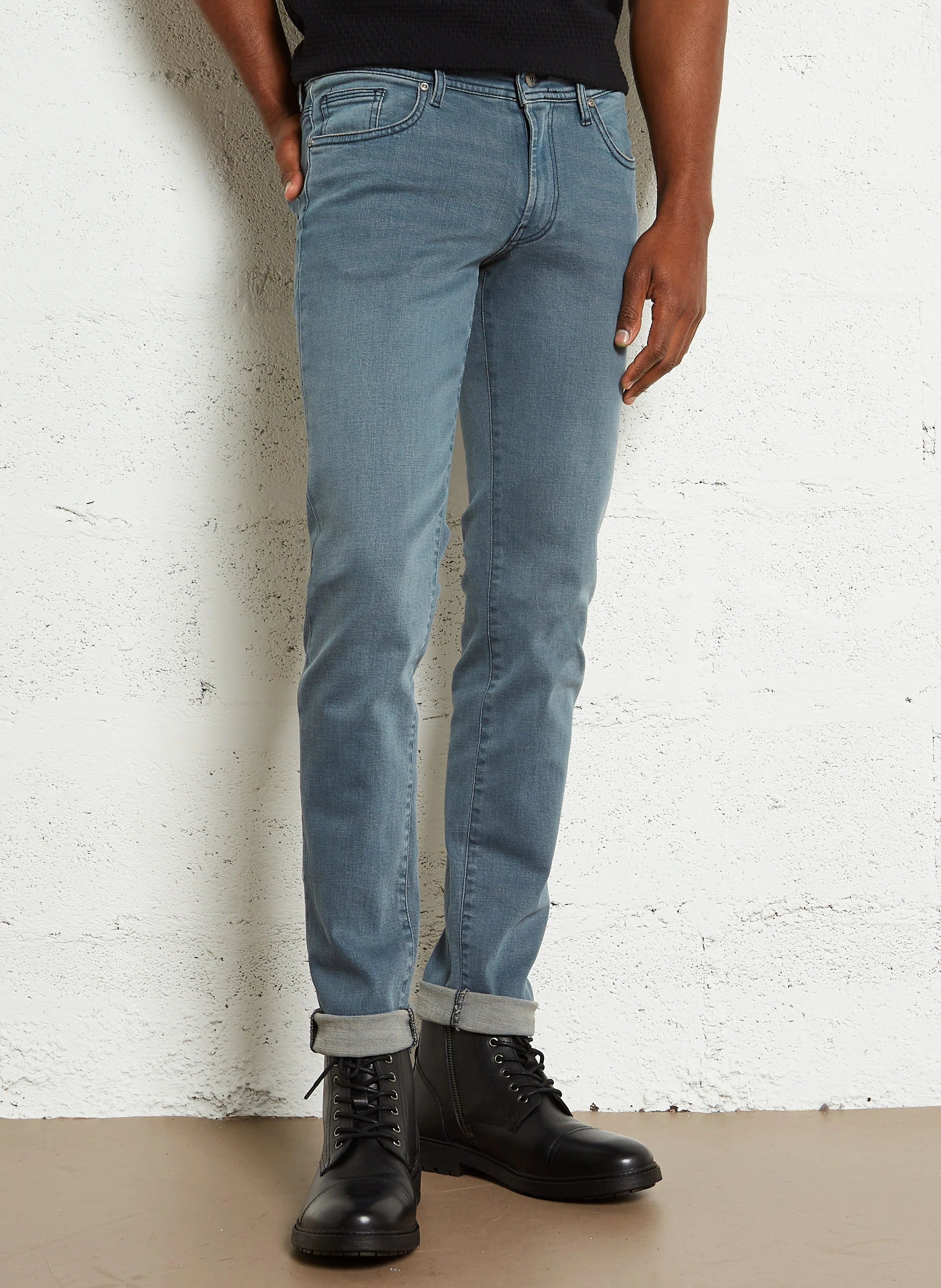 Jean slim en coton bio stretch| Jean Délavé