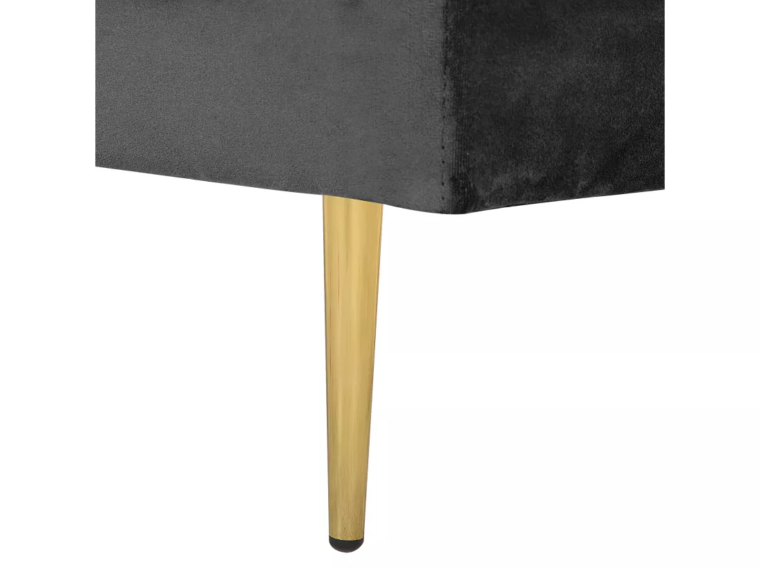 Chaise longue en velours noir côté droite MIRAMAS