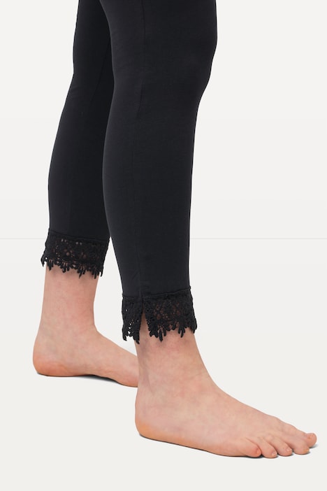 7/8-Leggings, Saumspitze, Biobaumwolle