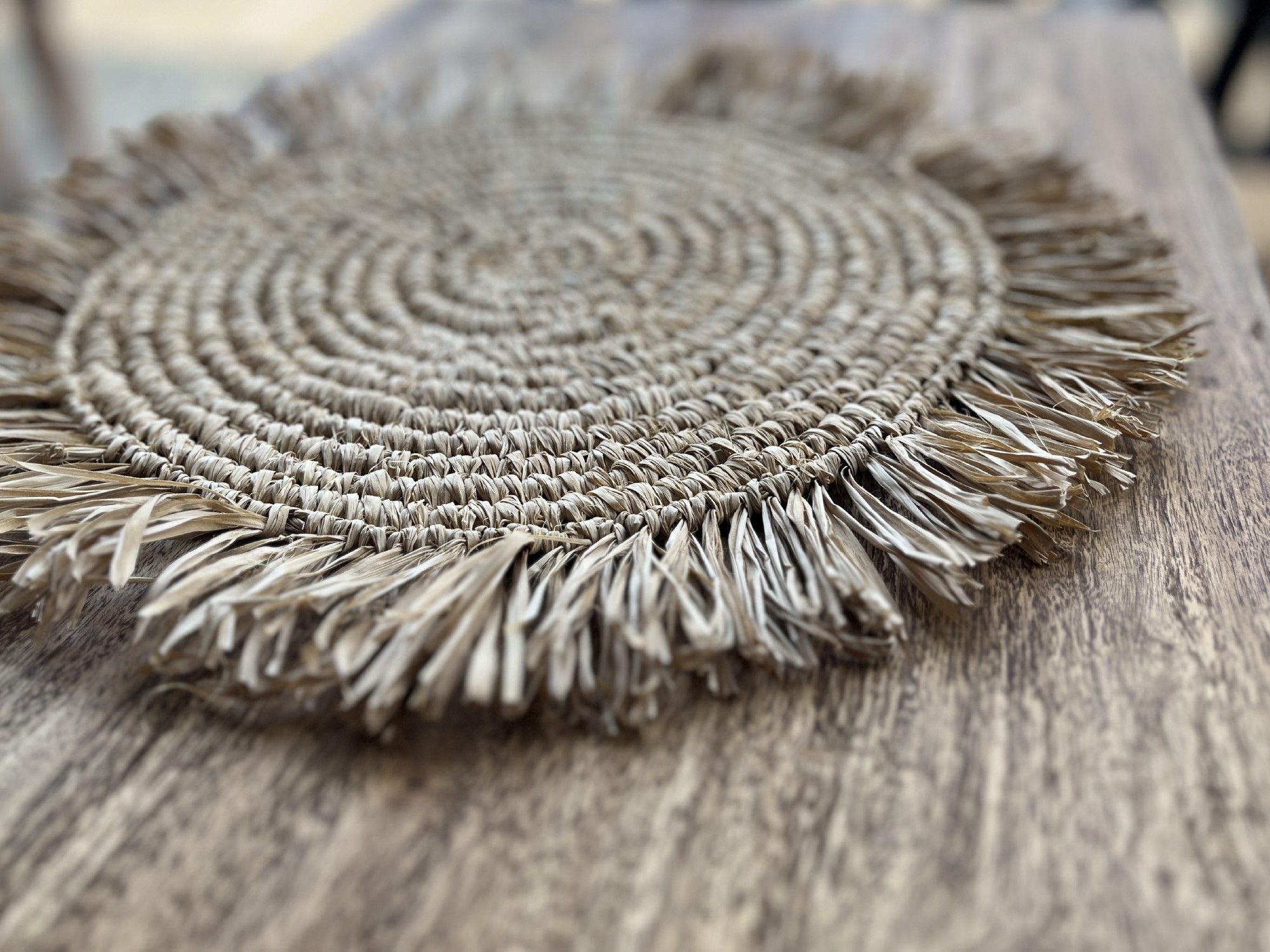 Platzdeckchen aus Palmblattfasern, natur, Ø 37 cm zu 11,00