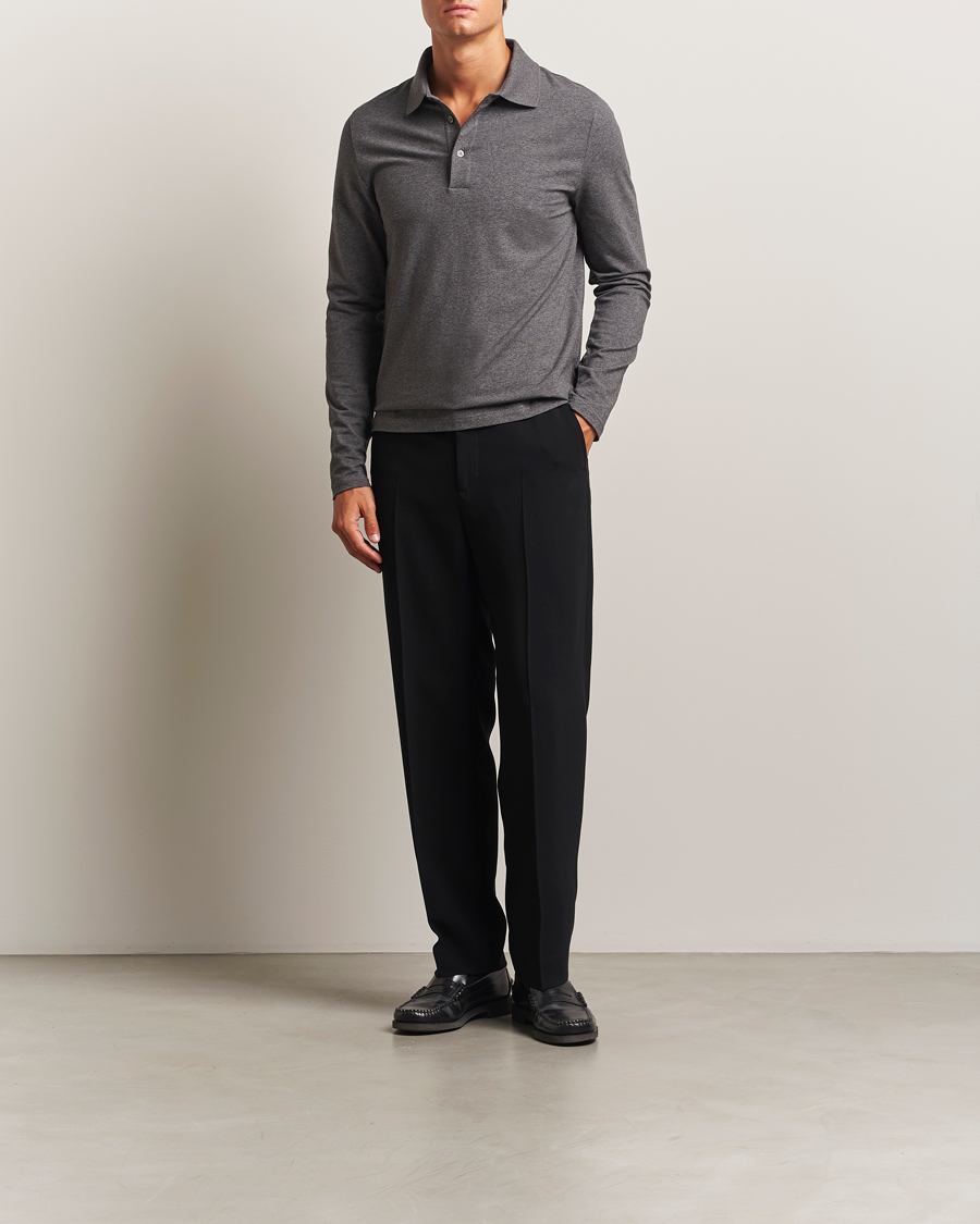 Filippa K Luke Lycra Polo Shirt Anthracite Melange