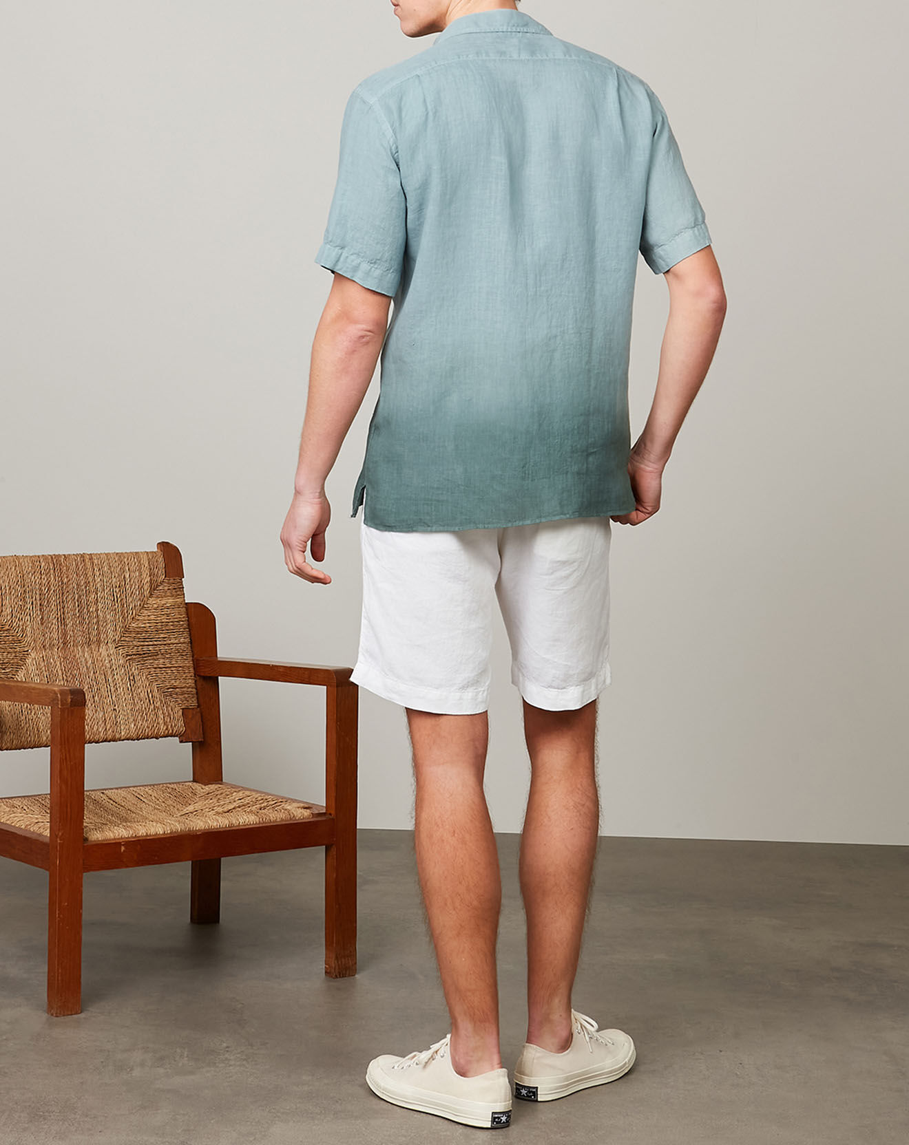 Hartford Chemise regular 100% Lin Palm Tie & Dye oyster/cactus