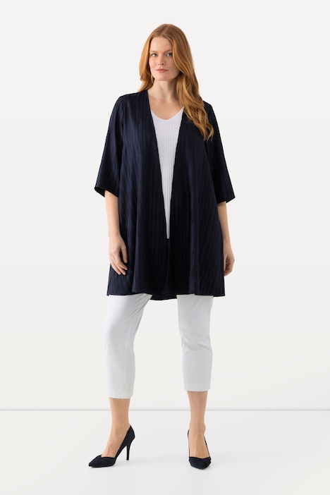 Easy-Going-Jacke, offene Form, V-Ausschnitt