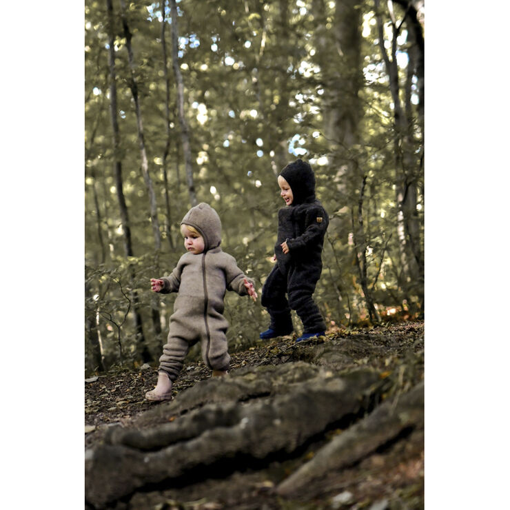 Mikk-Line Wool Baby Suit Dark brown melang