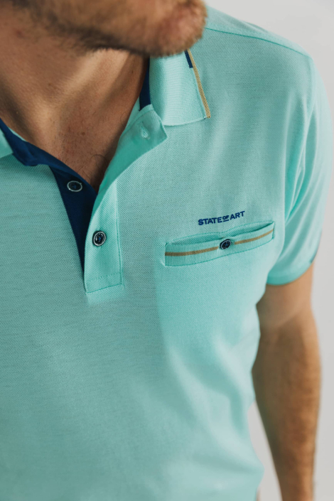 State of Art blauwe heren polo