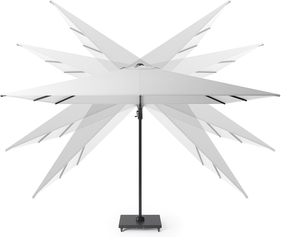 Platinum Outdoorable zweefparasol Challenger grijs 30+UV 300 x 300 cm