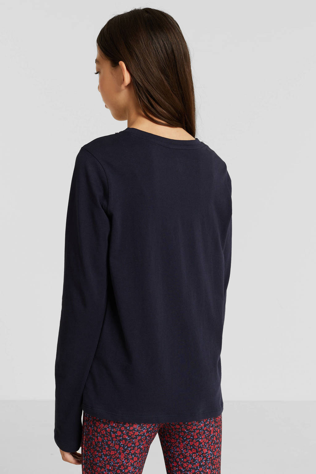 anytime longsleeve T-shirt donkerblauw