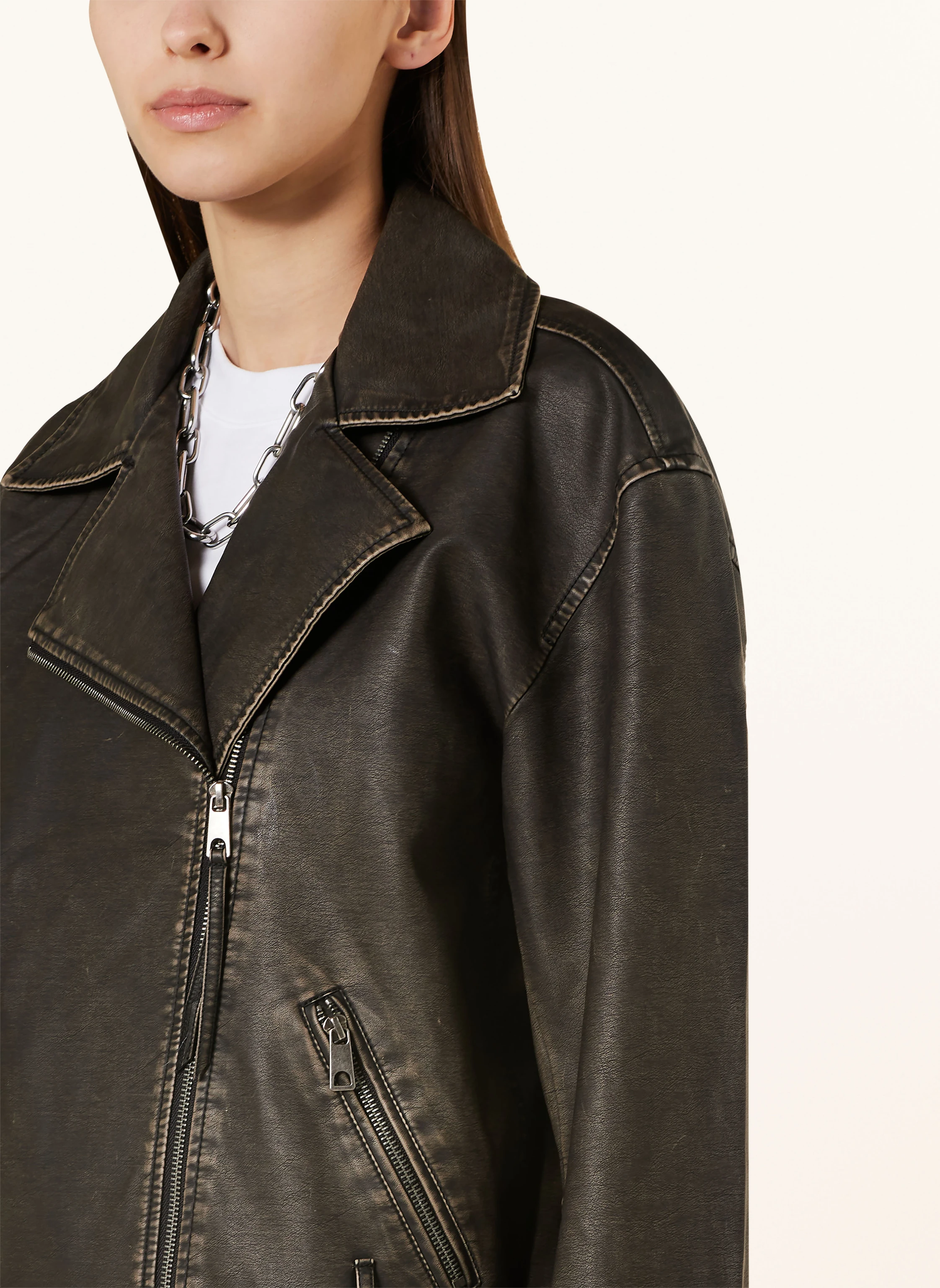 gina tricot Jacke in Lederoptik