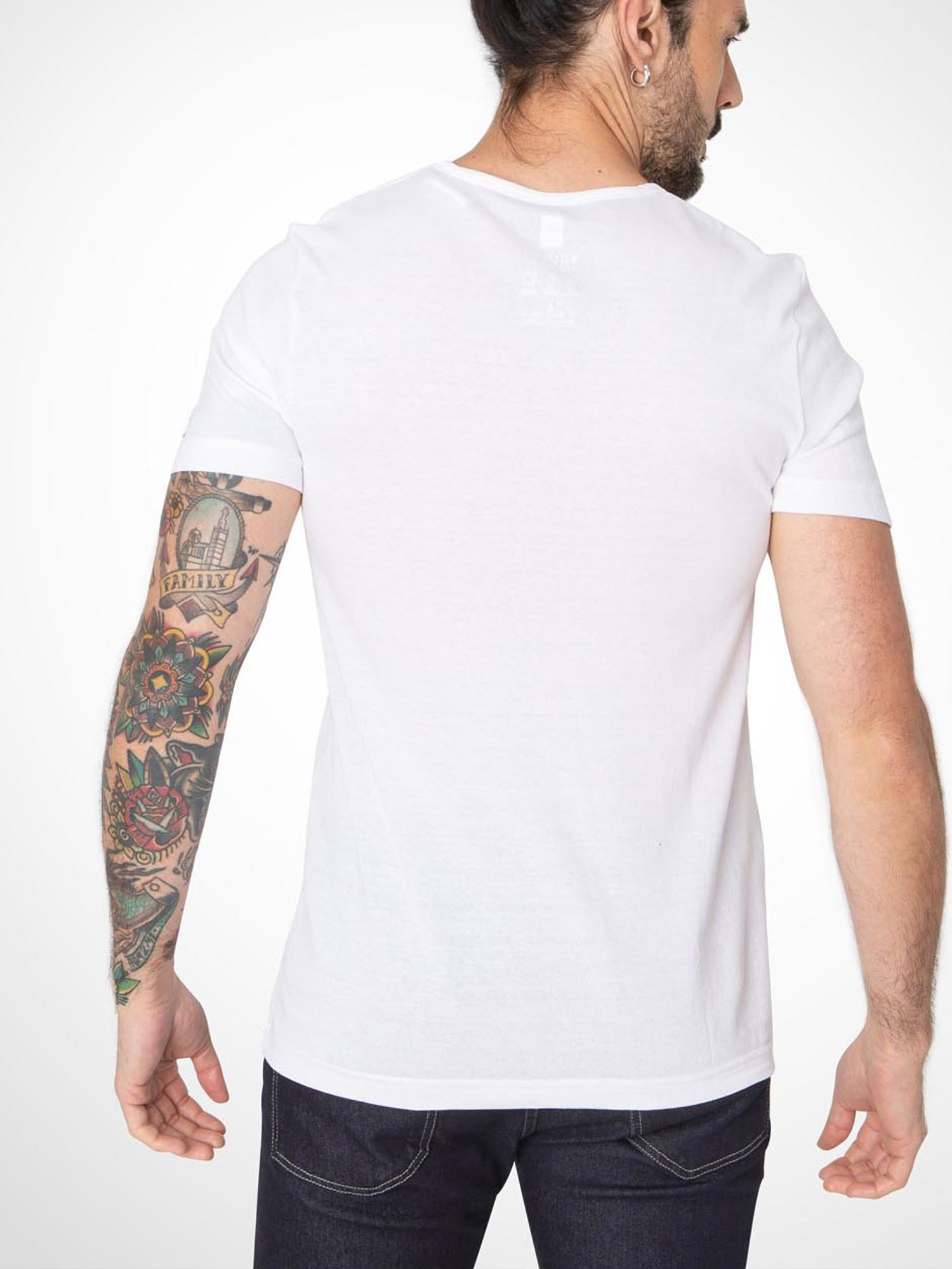 Tee-Shirt Homme Coton et Polyester Recyclés Blanc