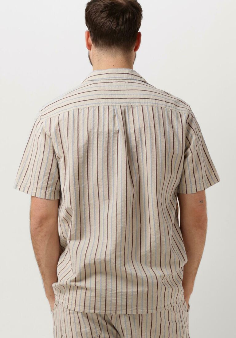 ANERKJENDT beige anerkjendt casual overhemd akleon s/s structure shirt