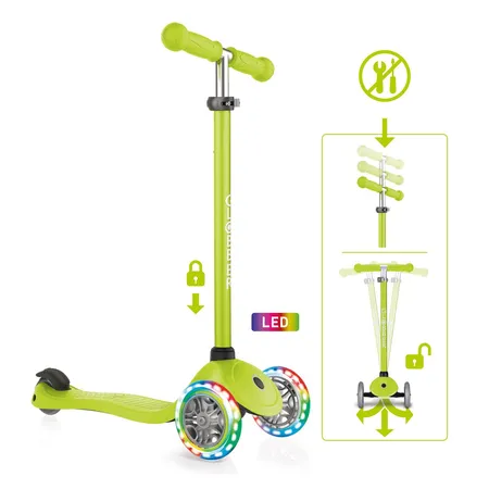 Authentic Sports Globber Primo Lights lime grün, mit Leuchtrollen